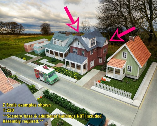 N Scale Building - House - Pre-Cut Cardstock PAPER Model Kit BGN1 - 第 9/10 張圖片