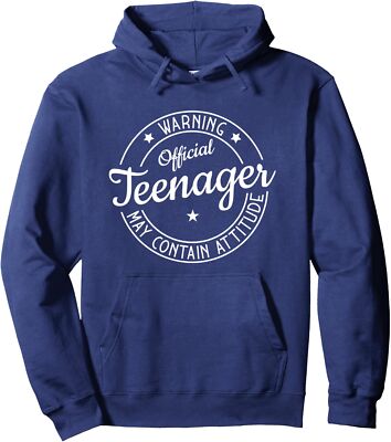 Warning Official Teenager May Contain Attitude Unisex Hooded Sweatshirt