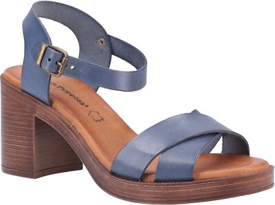 Hush Puppies Sandal Ladies Summer Georgia Heeled Sandal Blue UK