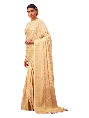 Women's Banarasi Georgette Silk Saree with Unstitched Blouse Piece