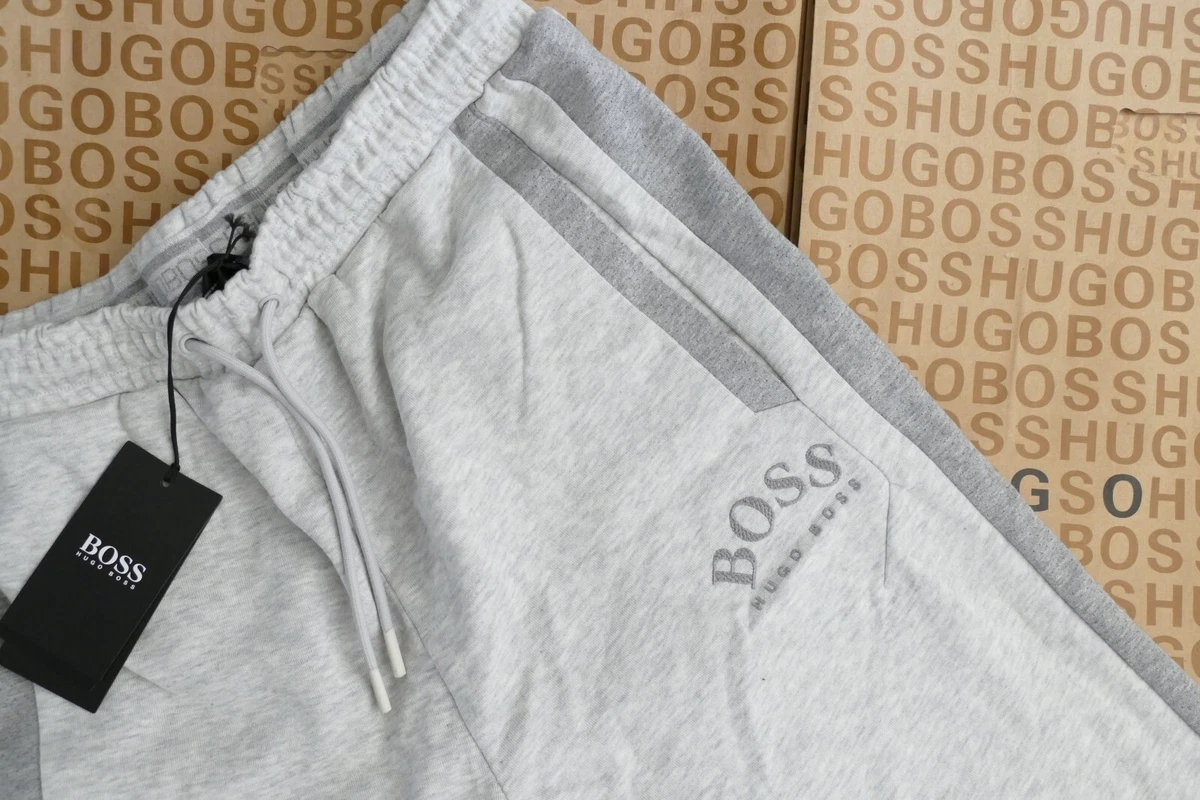 Nuevo HUGO BOSS Hombre Gris Atletismo Pantalones de Pista Traje de Pista Pantalones Bajos Grandes