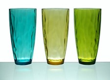 23 oz Set of 6 Acrylic Plastic Iced Tea Cup Glass Tumbler in 3 Assorted Colors