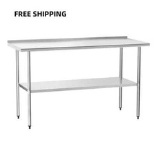 Stainless Steel 30" x 60" Prep  Work Table with Backsplash for Kitchen BBQ New