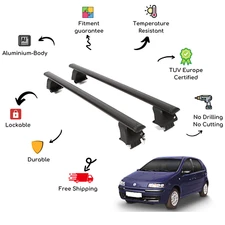 Bare Roof Rack Cross Bars Set for FIAT Punto II 188 5 Door 99-07 Black