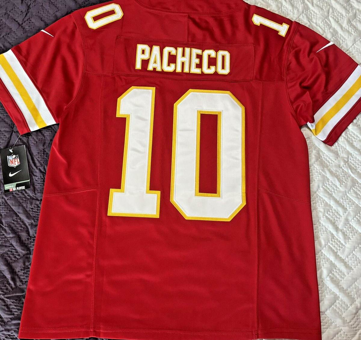 XL Isiah Pacheco #10 Vapor FUSE Jersey Red Elite Quality Kansas