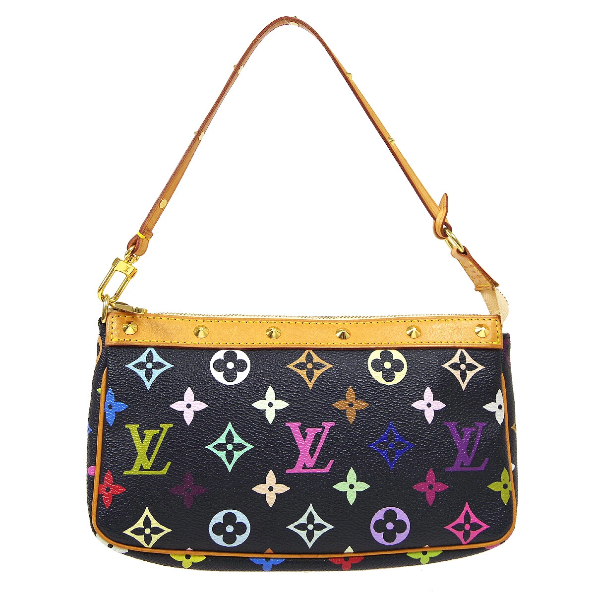 Louis Vuitton Speedy Women's Authentic Pre Owned Custom Painted Handbag Dual Top Handles Black, Yellow Luxury Monogram Canvas