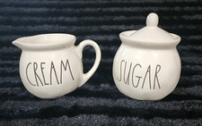 Rae Dunn Artisan Collection by Magenta Cream  Sugar Off White Set of 3 MINT