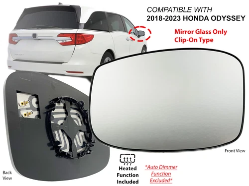 For Mirror Glass Heated 2018 - 2023 HONDA ODYSSEY Driver Left Side 76253THRA12