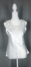 Vtg Cinema Etoile Small White Lace Satin Top Wide Strap Camisole Tank Soft Girl