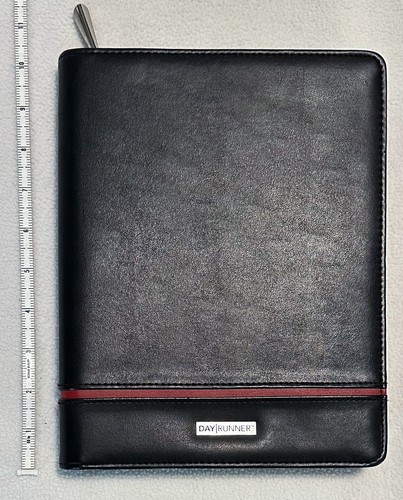 Monarch Day Runner Folio 3 Ring Black w/ Red Trim Timer Planner Binder ...