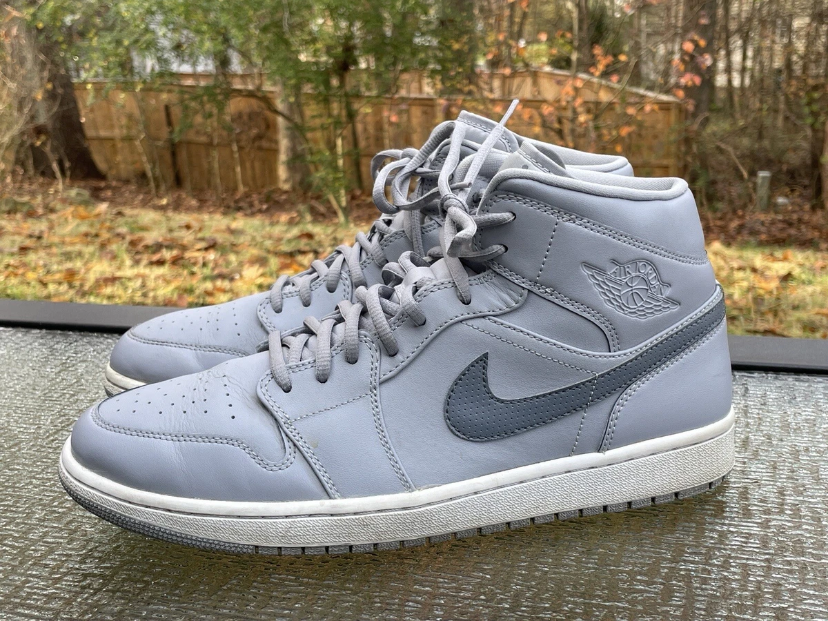 Jordan 1 Mid Wolf Gray Cool Men's Size 11 Athletic Basketball Sneaker  554724-033 | eBay
