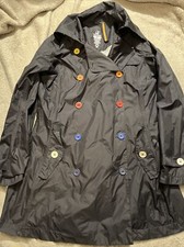 K-way Trench Coat Rain Jacket Size S Black No Belt