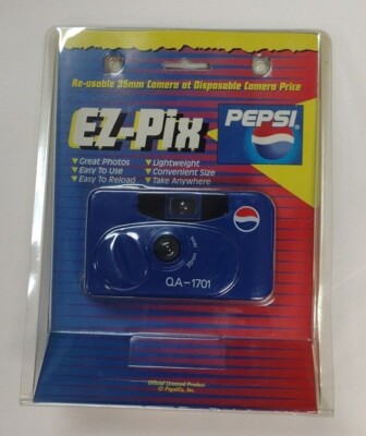 Pepsi Cola Camera 35mm Re-usable Point & Shoot EZ - PIX Cam SEALED