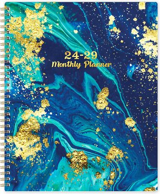 Monthly Planner/Calendar 2024-2029 - 5 Year Planner blue 