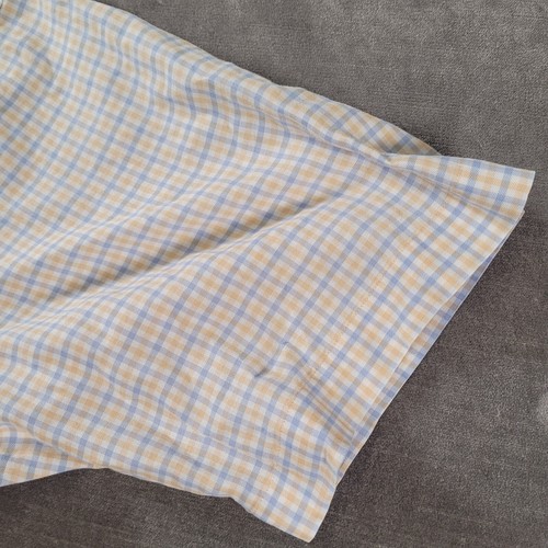 Austin Reed London Vintage Short Sleeve Plaid Button Up Shirt Blue Yellow Sz Lg - Picture 2 of 10