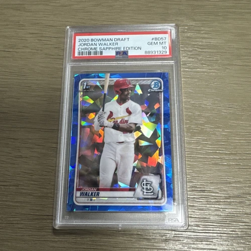 2020 BOWMAN DRAFT CHROME SAPPHIRE ED #BD57 JORDAN WALKER PSA 10