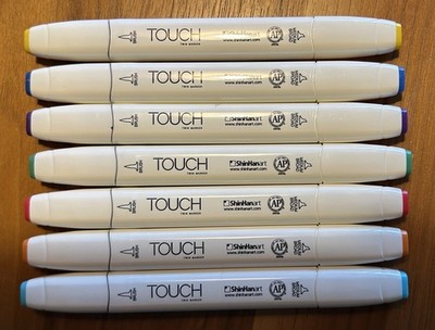 Touch Twin Brush Marker, Layoutmarker, 7 Stück im Set, wie neu
