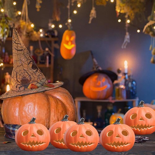NEW Halloween Lantern with LED Lights Pumpkin Ornament Stylish Halloween - Picture 3 of 10