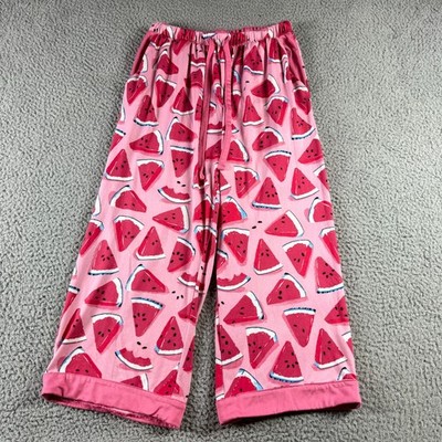 Munki Munki Watermelon Pink Red Womens M Drawstring Stretch Capri Pajama Pants