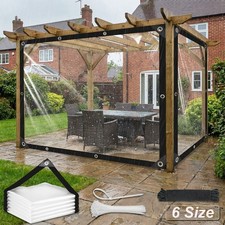 Heavy Duty Waterproof Cover Tarp PE Clear Tarpaulin Eyelets Ground Sheet Mesh UK