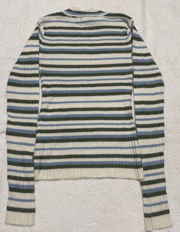 RSQ Girls Teens Green Blue White Striped Pullover Sweater Size XS