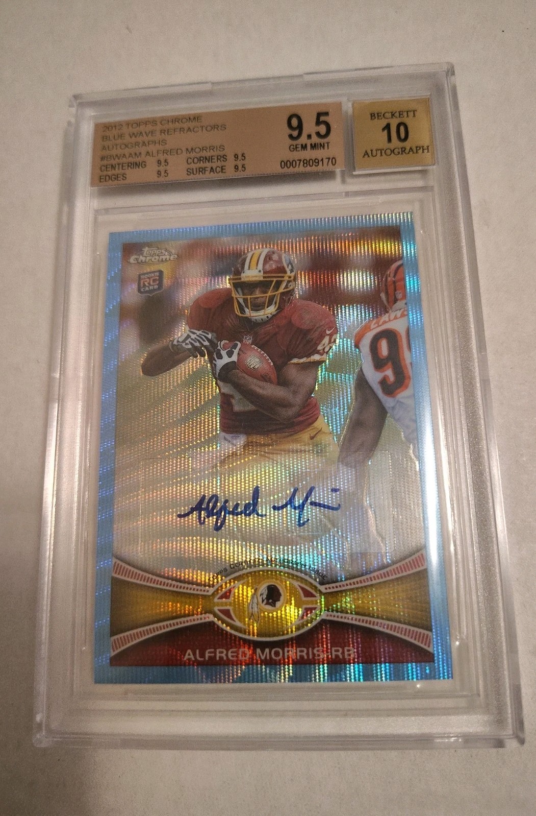 Alfred Morris Topps Chrome Blue Wave Refractor Autographs #BWAAM Base