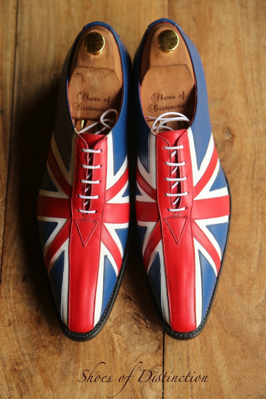 Jeffery West Union Jack Red White Blue Leather Oxford Lace Up Shoes UK 8 US 9 image 5