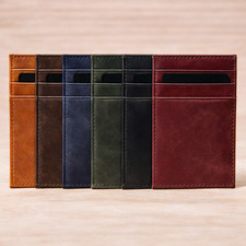 Genuine Leather Card Holder   Slim Wallet for Men  Women   Handmade Minimalist