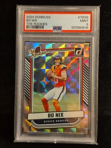 2024 Panini Donruss the Rookies Bo Nix #TR-38 (RC) PSA 9