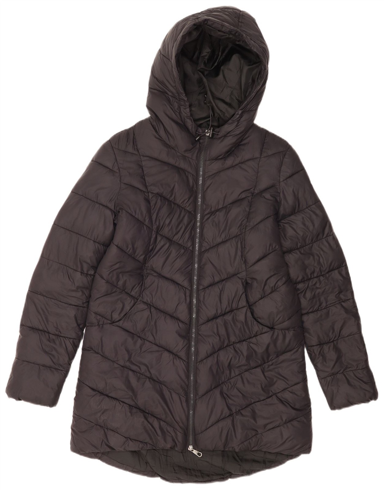 Guess Womens Hooded Padded Coat UK 16 Large Black Polyamide FG01