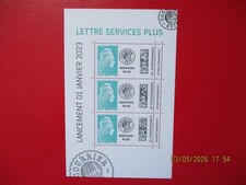 Lettre Service Plus-sur-feuillet de France-n°155-N**-Cote : 30,00€.