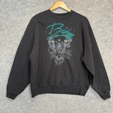 Anine Bing Kenny Panther Sweatshirt Womens Large Embroidered Cat Graphics Terry