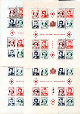 SELLOS DE MONACO Nº HB 3A,3B,4A,4B, CRUZ ROJA PERFECTAS