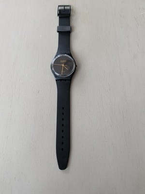 Swatch Black Magic GB101 1983 Big Logo Standard Gents 34mm Vintage rare Runs