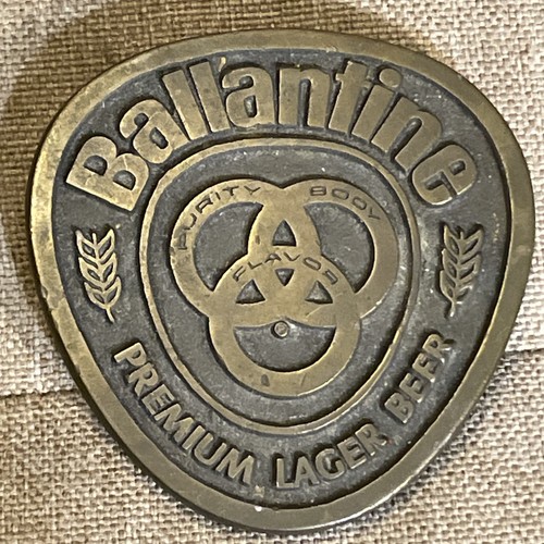 Ballantine Ale Logo Promo Belt Buckle Beer Vintage 70s Falstaff Beer Lager