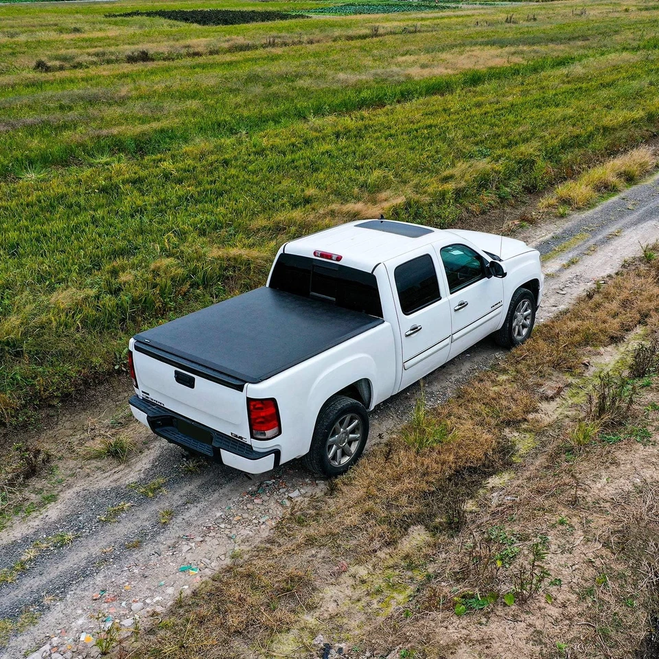 Cubierta Tonneau de plataforma de camioneta enrollable suave de 5,8 pies para Chevy Silverado 2014-2019,... Foto 2 de 4