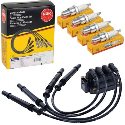 NGK ZÜNDSPULE + ZÜNDKABEL + ZÜNDKERZEN passend für RENAULT CLIO KANGOO DACIA 1.2