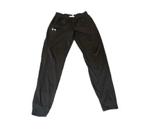 Under Armour Youth Black Jogger Pants Size YXL, Tapered Leg, Drawstring