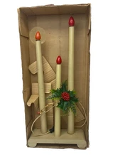 Noma Vintage Christmas Window Candolier #164 Wooden Candle C7 Lights Halo 21”