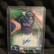 2024 Bowman's Best Green Refractor Braylin Morel Auto /99 Texas Rangers #B24-BMO