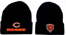 2 FOR 10.95! Chicago Bears flat appliques on Navy beanie cap hat. See details