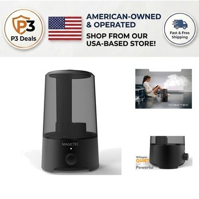 2.5L Cool Mist Humidifier   Adjustable Output, Ultra Quiet, Auto Shut Off, Black