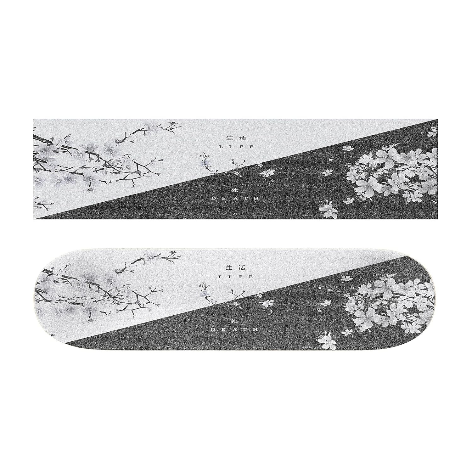 Japanese Grip Tape Flower Longboard Griptape Sports Outdoor Black White