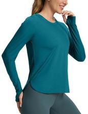 Long Sleeve Workout Tops for Women Athletic Running Shirts Active T Shirts Qu...