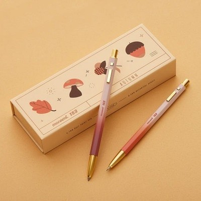 Monami 153 ID Autumn Limited Edition Set Premium Ballpoint Pen & Mechanical Pen