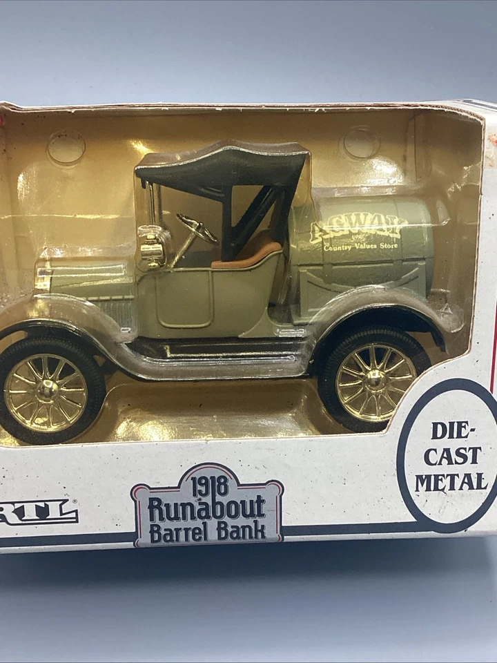 1991 ERTL 1918 Ford Runabout Barrel Bank 1/25 Scale Die Cast AGWAY -Rare-NOS - Image 3 of 4