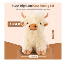 White Highland Cow Plush Microwavable