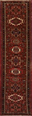 Tribal Geometric Runner Rug 2x9 Hand-knotted Wool Traditional Style Boho Carpet