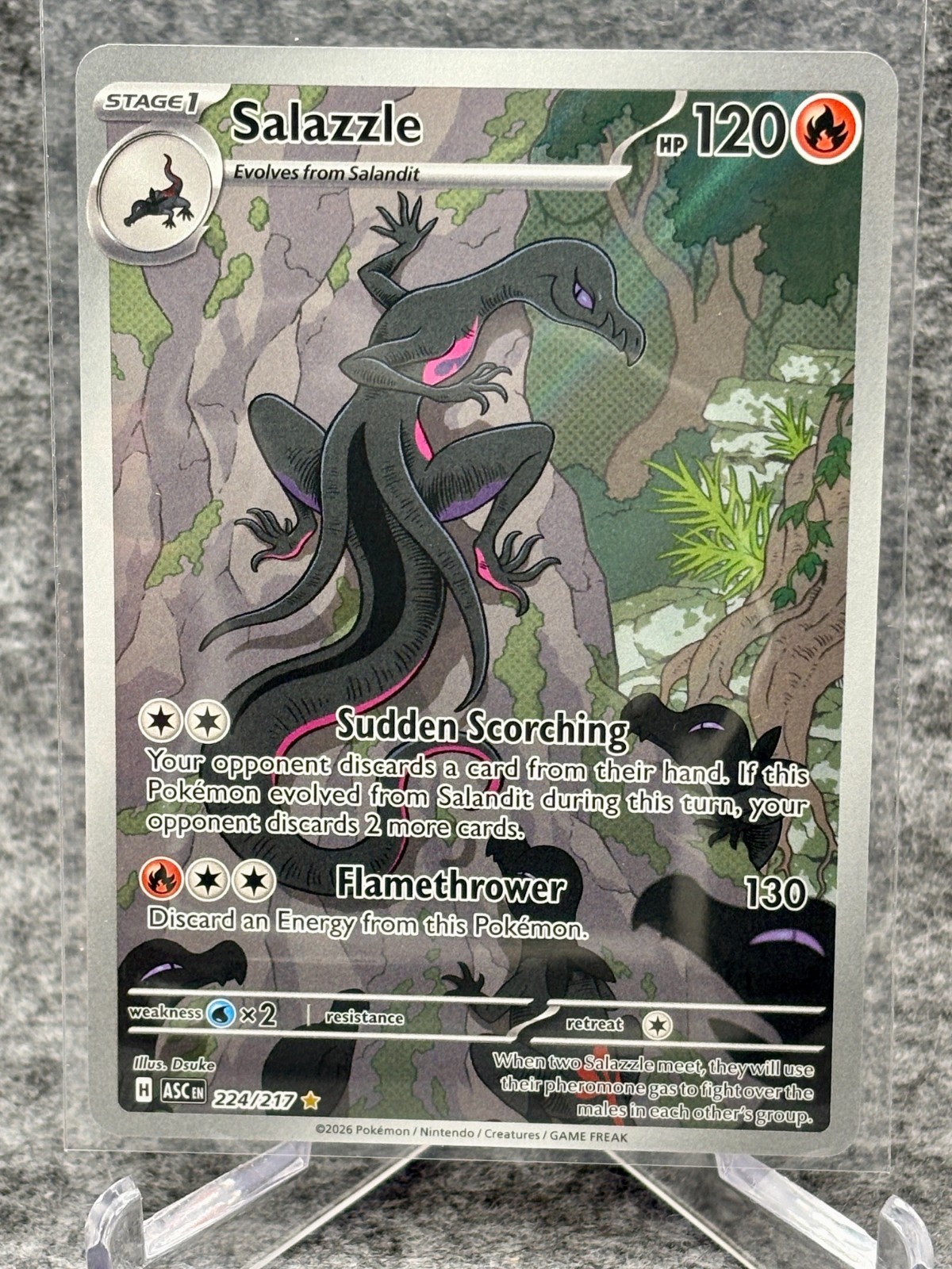 Pokémon TCG Salazzle Illustration Rare 224/217 Ascended Heros ASC