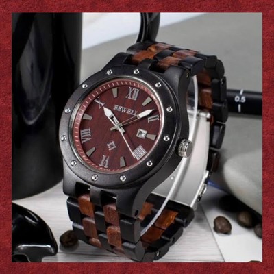Bewell M-6-Kf Analog Quartz Men Luxurious, Stylish Natural Wood Lightweight Wate